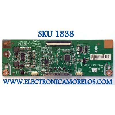 T-CON PARA TV HISENSE SMART TV / NUMERO DE PARTE 202842 / RSAG7.820.6063/ROH / 2DE27558A / E193079 / PANEL HD315DH-B12(110)\S5\GM\ROH / MODELO 32H5B2 / 32H5B2 32K220WUS